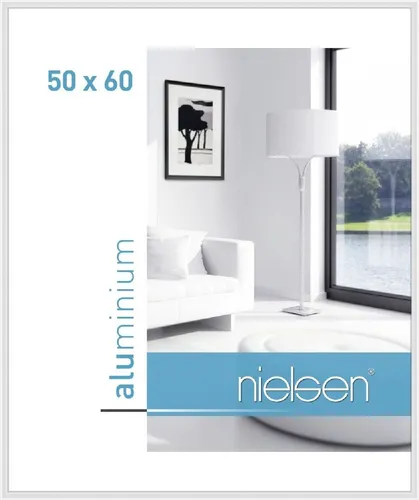 Alurahmen Classic 50x60 cm weiß - Bilderrahmen aus Aluminium, elegant in Weiß mit Klarglas, ideal zum Hängen und perfekt für Ihre Lieblingsbilder.