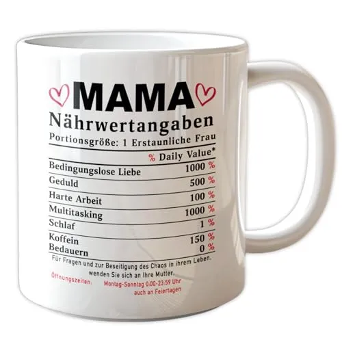 Mama Tasse Beste Mama geschenk Nährwertangaben zum Geburtstag Geburtstagsgeschenk mama muttertagsgeschenke für Mutter