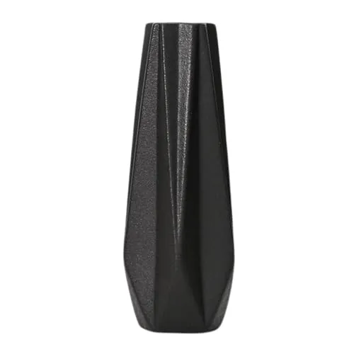 Koomiao Blumenvase Kleine,Vase Keramik Schwarz Matt mit Rillen Vasen für pampasgras,Dekorative Vasen für Wohnzimmer Tisch Zuhause Büro Deko