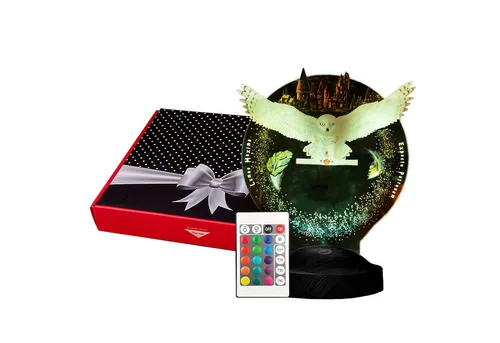 Geschenkelampe LED Nachttischlampe Hogwarts Hedwig - 3D Vision Nachtlicht mit 7 Farben, perfektes Geburtstagsgeschenk für Harry Potter Fans und Kinder
