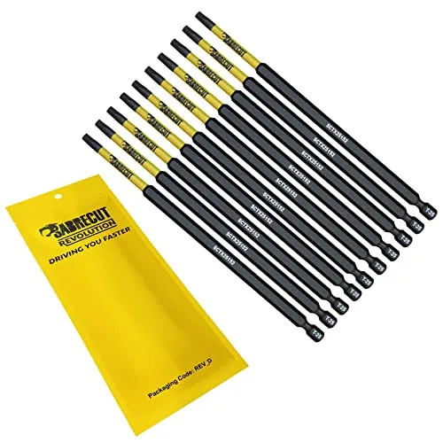 SabreCut SCTX25152_10 152mm T25 TX25 magnetische Schlagschrauber Bohrer Bits Set Torx Hochleistung für Dewalt Milwaukee Bosch Makita und weitere 10 x