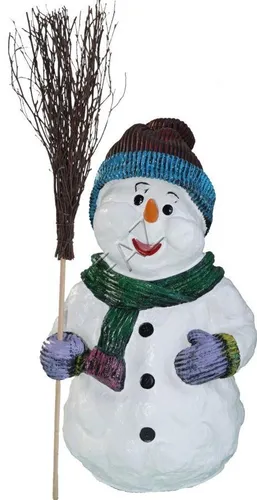 Schneemann Gartenfigur aus Kunststoff – Winterliche Deko