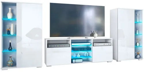 Vladon Wohnwand Davos mit LED-Beleuchtung