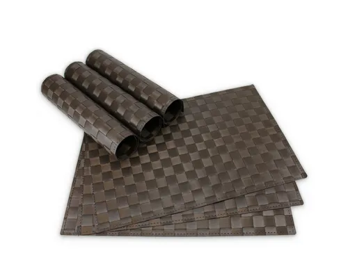 matches21 HOME & HOBBY Platzset Tischsets MODERN 6er Set Braun als Tischuntersetzer, (6-St), Abwaschbare Platzsets als Tischunterlagen für Ess-Tisch Tisch-Deko