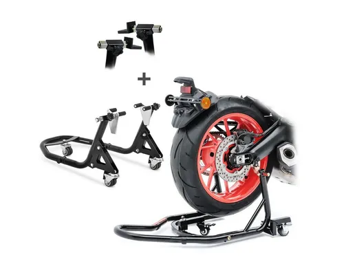Craftride Motorradheber Set - XMB Motorrad Montageständer - Werkstatteinrichtung mit stabiler Rangierhilfe für sicheres Arbeiten an Motorrädern, ideal für Hobbymechaniker und Profis.