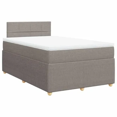 vidaXL Boxspringbett mit Matratze Taupe 120x200 cm - Bequemes Boxspringbett mit Taschenfederkernmatratze für optimalen Schlafkomfort. Das weiche, strapazierfähige Polyestergewebe sorgt für eine angenehme Nachtruhe und ist ideal für jeden Schlafraum.