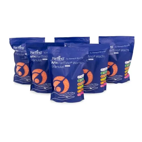 AFH Parffino® Wachs Granulat | 6 x 454 g | Pfirsich, Schmelzpunkt 47-49 Grad