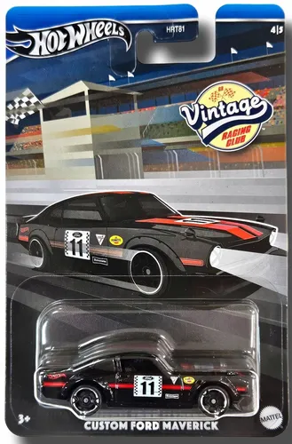Hot Wheels Custom Ford Maverick Black Vintage Racing 1:64 3 Inch Diecast Model