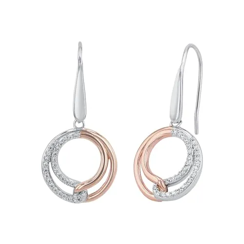 Amor Ohrhänger 925 Sterling Silber mit Zirkonia - Elegante Bicolor Ohrringe aus 925 Sterling Silber, funkelnd mit Zirkonia und in Knotenoptik. Perfekte Geschenkidee für besondere Anlässe, geliefert in einer stilvollen Schmuck Geschenk Box.