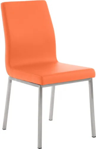 Deluke Esszimmerstuhl in Orange, Leder-Optik, 40x88x50 cm