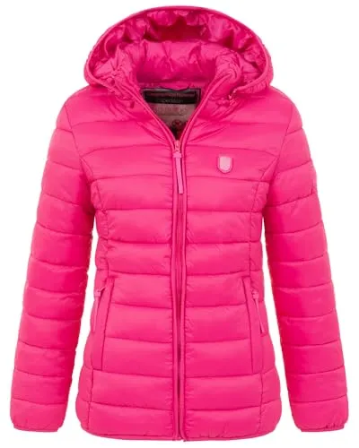 Geographical Norway Steppjacke Damen Übergangsjacke FLASHY PINK XL (42) - Leichte und sportliche Steppjacke für den Outdoor-Einsatz. Ideal für den Frühling, mit Stehkragen und Reißverschluss. Pflegeleicht und modisch, perfekt für aktive Tage.