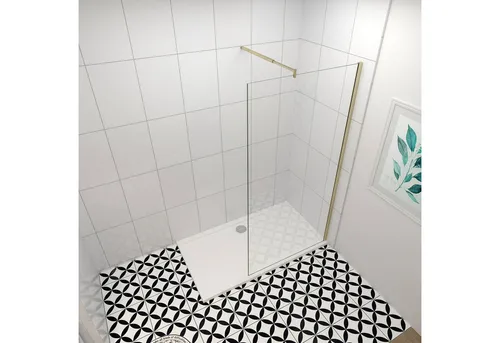 duschspa Walk-in Duschwand 10cm mit Stabilisatorstange - Stilvolle Duschabtrennung aus 8mm ESG Sicherheitsglas mit NANO-Beschichtung. Höhe: 200cm, Breitenwahl von 30-160cm. Flexibel montierbar und leicht zu reinigen für ein modernes Badezimmer.