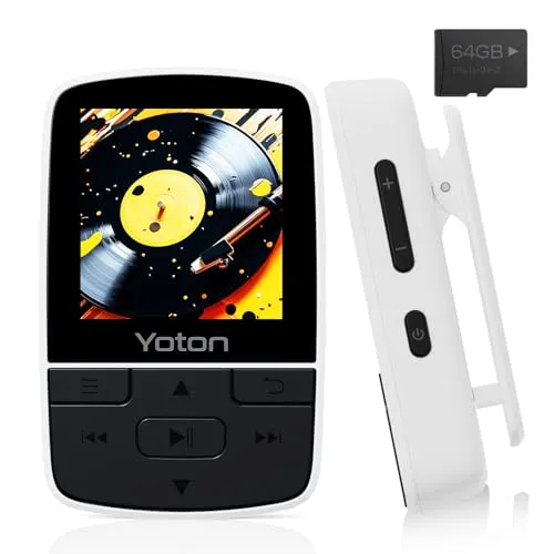 YOTON MP3 Player mit Bluetooth 5.2 und 64GB Speicher - Mobile Audio-Player mit klarem HIFI-Sound und praktischen Sportclip für maximale Bewegungsfreiheit – ideal für unterwegs!