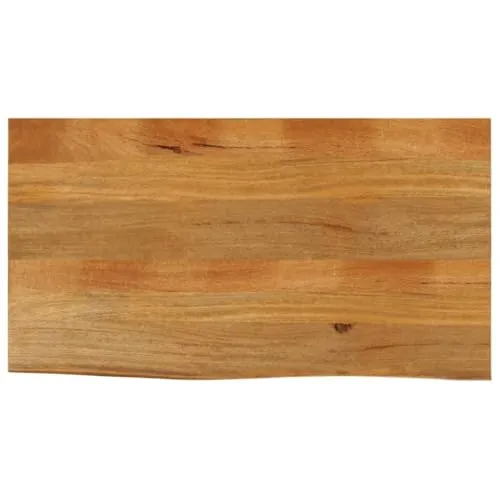 vidaXL Tischplatte, Holzplatte mit Baumkante, Massivholzplatte für Esstisch Couchtisch, Ersatztischplatte, 110x60x2,5cm Massivholz Mango