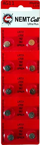 AG11 NEMT Cell Knopfzellen Knopfbatterien Uhrenbatterien LR721 LR58 162 362… 10