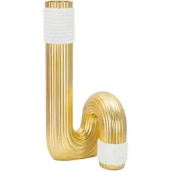 Produktbild Vase Weiß mit Goldakzenten, Kunststoff, 15.30x30.5x13 cm