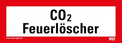 Aufkleber Brandschutz „CO2 Feuerlöscher“ Folie selbstklebend nach DIN 4066 | 21x7,4 cm Made in Germany