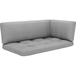 vidaXL 4-tlg. Paletten-Lounge-Set Grau aus Kiefernholz - Gartenmöbel-Set aus kesseldruckimprägniertem Kiefernholz, langlebig und witterungsbeständig, ideal für entspannte Stunden im Freien.