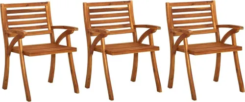 The Living Store Gartenstuhl-Set 3 Stk. aus Akazienholz