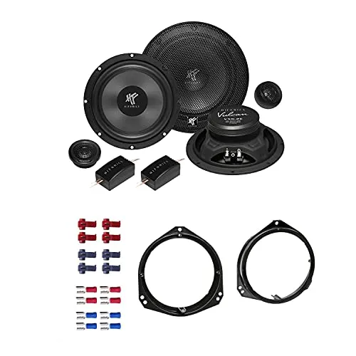 Hifonics VX 6.2E Lautsprecher mit Einbauset passend für Opel Corsa C 2000-2006 Türen vorne 400 Watt 165mm 2 Wege Kompo
