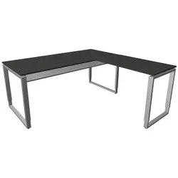 Architekt Winkelkombination 180x180 cm, Anthrazit - Kinderschreibtisch mit höhenverstellbarer Tischplatte, praktischem Ablagefach und robustem Kufengestell - ideal für kreative Lernumgebungen