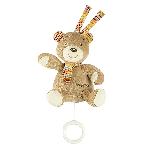 Fehn Spieluhr Baby Einschlafhilfe Teddy - Kuscheltier mit Einschlafhilfe Melodie Weißt du wieviel Sternlein Stehen - Babyspielzeug für Unterwegs & Zuhause - Musikspielzeug für Babys & Kleinkinder