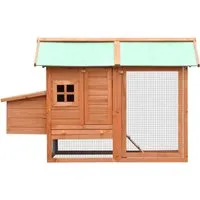 vidaXL Hühnerkäfig aus Kiefern- und Tannenholz - Geflügelstall für Hühner und Hasen, mit langlebigem Holzrahmen und einfacher Reinigung dank ausziehbarer Schublade. Ideal für einen komfortablen Platz im Freien.