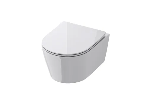 doporro Tiefspül-WC Hänge WC Spülrandlos - Modernes Hänge-WC aus Keramik mit Silent-Close Absenkautomatik. Hygiene und einfache Reinigung stehen im Vordergrund. Perfekt für jedes Bad!