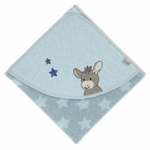 Sterntaler Kapuzenbadetuch Emmi 7122000 - Esel Design für Babys - Kapuzenbadetuch für Babys mit süßem Esel Emmi Design, 100x100 cm, weich und saugfähig, ideal nach dem Baden.