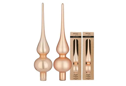 MAGIC by Inge Christbaumspitze, Christbaumspitze Glas 26cm 1 Stück matt / glänzend - Golden Sesame