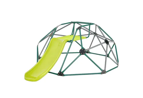 COSTWAY Kletterkuppel mit Rutsche Ø183cm für Kinder - Sichere Kletterkuppel mit Rutsche für Kinder ab 3 Jahren. Ideal für Garten und Spielplatz, mit wetterbeständiger Stoffplattform und stabiler Konstruktion für bis zu 3 Kinder.