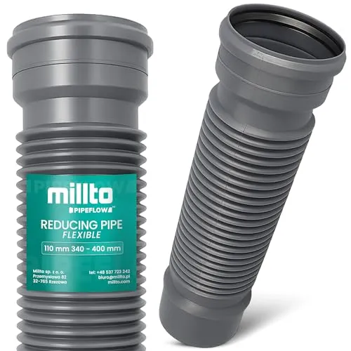Millto Flexibles Abflussrohr 110 mm – 340-400 mm