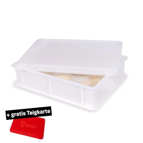 FUMOSA italienische Pizzaballen-Box »Home« (40x30x10) | Pizzateig | Teigwanne | Gärbox | Teigbox | + gratis Teigkarte - 1x Box + 1x Deckel
