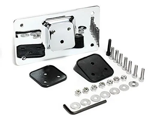 Kennzeichenhalter mit Schrägstellung Chrom für H-D 1984-2022 oder Custom Bikes