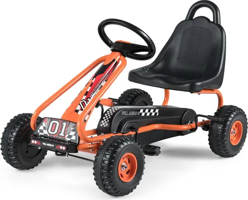COSTWAY Gokart mit verstellbarem Sitz und Handbremse für Kinder