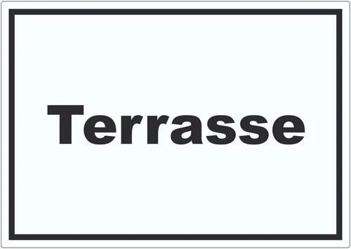 HB-Druck Aufkleber Terrasse Aufkleber mit Text waagerecht, wetterfest, UV-beständig, kratzfest