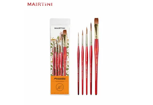 Mairtini Pinsel Set - 5er Set für kreative Maltechniken - Vielseitiges 5-teiliges Pinselset aus Synthetikhaar, ideal für Acryl-, Aquarell- und Ölmalerei. Perfekt für präzise Ergebnisse in Ihren Kunstprojekten.