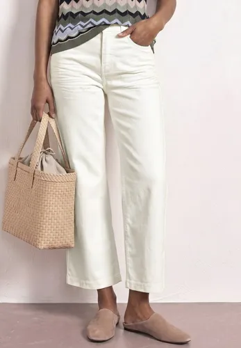 Street One Wide Leg Jeans Off White Washed 34 - Stylische Denim Hose im Loose Fit mit weitem Bein und hohem Bund. Ideal für einen lässigen Look. Maße bei EU-Größe 29: unterste Weite 26 cm, Innenbeinlänge 66 cm.