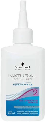 Schwarzkopf Natural Styling Glamour 2 - 80ml Dauerwellenmittel - Dauerwellenmittel für seidige Locken und Wellen, hält bis zu 12 Wochen. Mit geprüfter Qualität für verbesserte Pflege und Silk Touch.