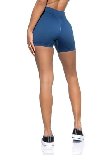 Scrunch Shorts Damen High Waist – Figurformende Booty Sportshorts für Fitness und Freizeit – Eng anliegend (S-XL), Marineblau Gr: S - Figurbetonte High Waist Shorts mit Scrunch-Effekt für einen optimalen Sitz. Ideal für Training und entspannte Tage. Verfügbar in verschiedenen Größen.