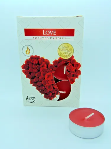 Bispol Duft Teelichter Rosenduft Love 6er Pack Duftkerzen