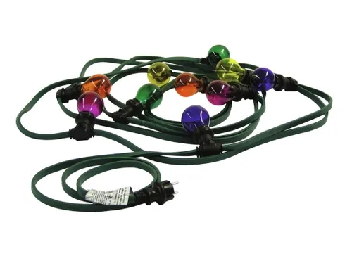 Eurolite BL-10 E-27 Lichterkette - Diverse E - Perfekte Partylichterkette mit 10 bunten E-27-Fassungen, spritzwassergeschützt (IP44) für stimmungsvolles Licht im Außenbereich. Ideal für Balkon, Terrasse oder Partykeller!