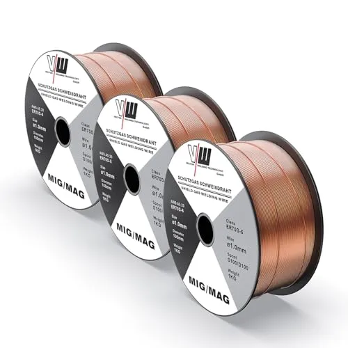 MIG MAG Schweißdraht - Stahl ER70S-6 - Drahtrolle D100/S100-3 Rollen je 1kg - 1.0mm Durchmesser - VECTOR WELDING