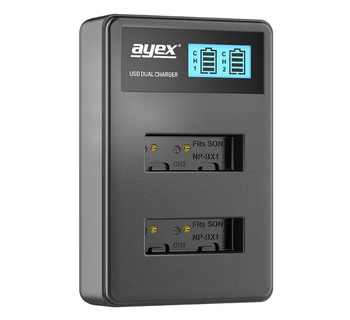 ayex USB Dual Charger Ladegerät für Sony NP-BX1 Kamera-Akkus