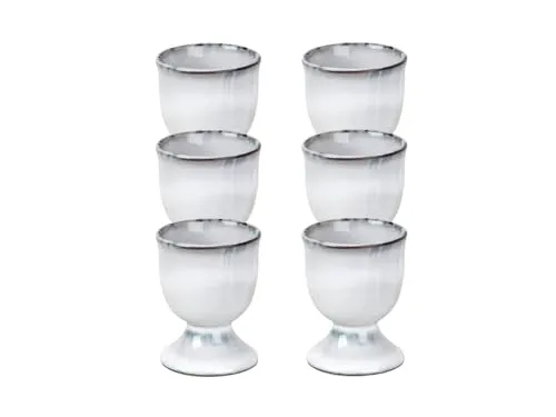 Broste Copenhagen Geschirr-Set NORDIC SAND Eierbecher 6,5 cm Set 6 - Elegantes Geschirr-Set aus Steinzeug mit einzigartiger Reaktivglasur, inspiriert von nordischem Sand. Ideal für stilvolle Tischdekorationen und jede Mahlzeit.