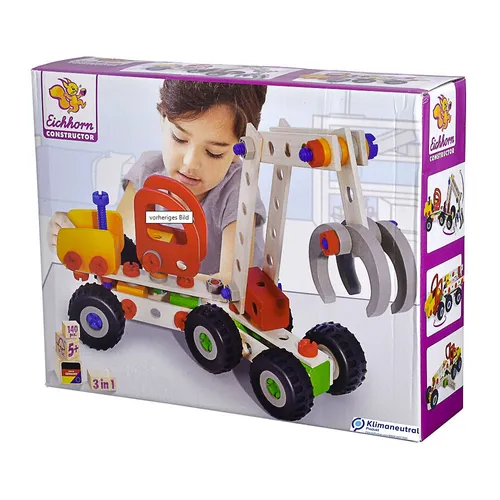 Eichhorn 100039058 - Constructor Harvester 140-tlg. Holz-Konstruktionsset, 3in1 Modelle zum Experimentieren, FSC 100% zertifiziert und pädagogisch wertvoll