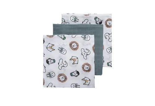 Meyco Baby Stoffwindeln Animal Multicolour, 70x70cm - 3-pack