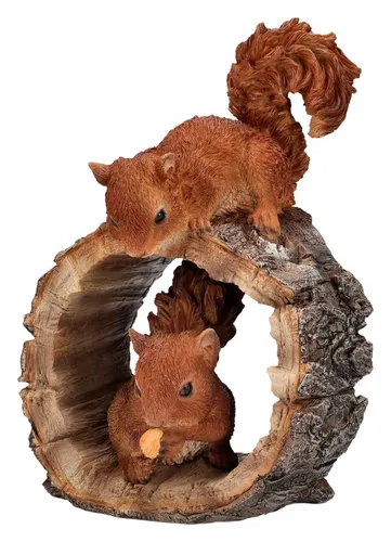 Figuren Shop GmbH Tierfigur - Spielende Eichhörnchen Dekofigur - Figuren & Skulpturen, bezaubernde Gartenfigur aus Polyresin, ideal für Garten oder Balkon, bringt Leben und Freude in Ihr Außenbereich.