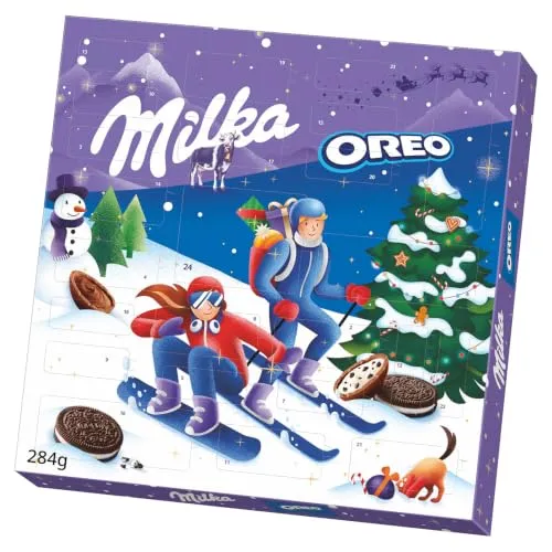 Milka & OREO Adventskalender, Schokolade & OREO Kekse, 284 g | Täglich eine süße Überraschung für genussvolle Momente in der Adventszeit
