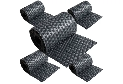 ECI Tools Sichtschutzelement Poly-Rattan Sichtschutzstreifen für Doppelstabzaun, (Rolle, 5-St), 19x255 cm